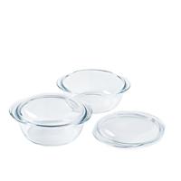 Set van 2 ovenschalen - PYREX - Glas - Rond - 1,6 L - thumbnail