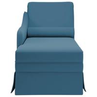 Chaise longue met bolster en rechterarmleuning fluweel blauw - thumbnail