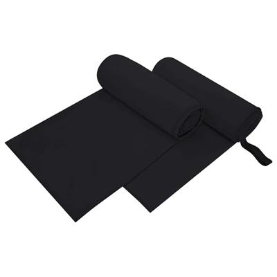 Sporthanddoeken 2 pcs Zwart 200 x 100 cm Polyester en polyamide