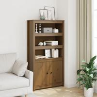 Hoge kast 80x35x154 cm massief grenenhout honingbruin - thumbnail