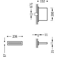 Muuruitloop Tres Waterval 5.7x23.6 cm Staal Tres - thumbnail