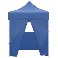 Partytent met 4 zijwanden inklapbaar 2x2 m staal blauw - thumbnail
