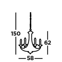 Searchlight Klassieke kroonluchterBelfry 5-lichts 58cm brons met goud - 1845-5BZ - thumbnail