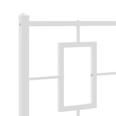 Bedframe met hoofdbord metaal wit 100x190 cm
