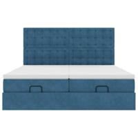 Ottoman bed met matrassen en LED's 160x200cm fluweel - thumbnail
