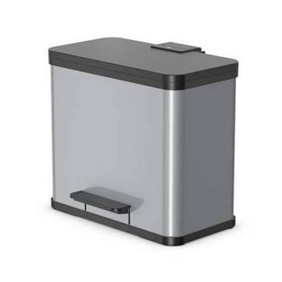 HOFE Regalsysteme öko trio plus L 0633-220 Afvalbak 27 l Staal (l x b x h) 470 x 340 x 430 mm Zilver Met voetpedaal 1 stuk(s)