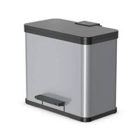 HOFE Regalsysteme öko trio plus L 0633-220 Afvalbak 27 l Staal (l x b x h) 470 x 340 x 430 mm Zilver Met voetpedaal 1 stuk(s) - thumbnail