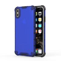 Schokbestendige honingraat PC + TPU beschermhoes voor iPhone XS Max (blauw) - thumbnail
