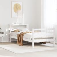 Bedframe zonder matras massief grenenhout wit 90x200 cm - thumbnail