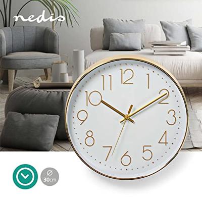 Nedis CLWA015PC30GD Ronde Wandklok Diameter 30 Cm Eenvoudig Te Lezen Cijfers Goud Nedis CLWA015PC30GD Ronde Wandklok Diameter 30 Cm Eenvoudig Te Lezen Cijfers Goud