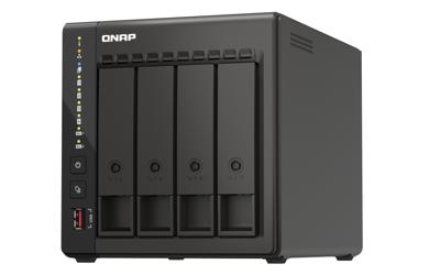 QNAP TS-453E NAS Tower Ethernet LAN Zwart J6412 - thumbnail