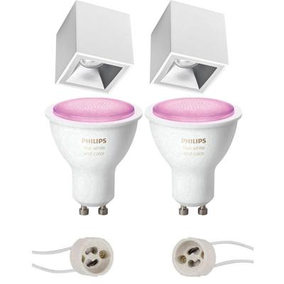 Philips Hue Opbouwspot Set - Verdiept - Mat Wit/Zilver - Bluetooth