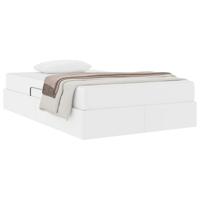 Opbergbed met matras met matras Wit 120 x 190 cm Nep Leer - thumbnail