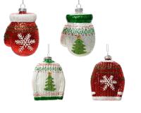 Dennenappel glas d2,5h6 cm pink 12 st Decoris - Decoris - thumbnail