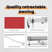 VidaXL Inklapbaar zonnescherm rood 400 × 300 cm polyester en aluminium - thumbnail