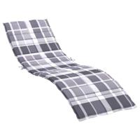 VidaXL Ligbedkussen 200x70x3 cm oxford stof ruitpatroon grijs - thumbnail