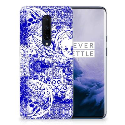Silicone Back Case OnePlus 7 Pro Angel Skull Blauw Silicone Back Case OnePlus 7 Pro Angel Skull Blauw