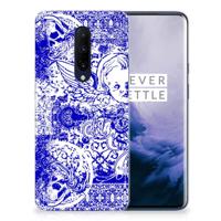 Silicone Back Case OnePlus 7 Pro Angel Skull Blauw - thumbnail