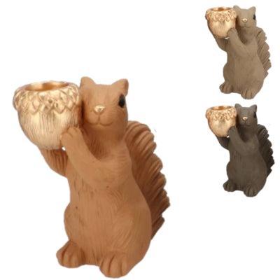 Daan Kromhout Schaal jingle eekhoorn staand bruin 16 cm 3 assorti | 6 stuks