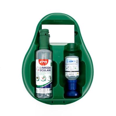 Oogspoelstation met 1 x 500 ml + 1 x 200 ml oogspoelflessen - Oogspoelstation met 1 x PH neutraal & 1 x steriel