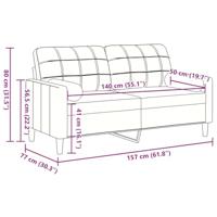 Tweezitsbank met sierkussens 140 cm fluweel lichtgrijs - thumbnail