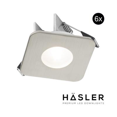 Inbouwspot Häsler Mallorca Incl. Fase Aansnijding Dimbaar 6,8 cm 4 Watt Helder Wit RVS Set 6x Inbouwspot Häsler Mallorca Incl. Fase Aansnijding Dimbaar 6,8 cm 4 Watt Helder Wit RVS Set 6x