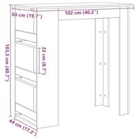 Bartafel met opbergrek 102x50x103,5 cm zwart eikenkleurig - thumbnail