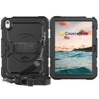Casecentive Handstrap Pro Hardcase met handvat iPad 10.9 2022 Zwart - thumbnail