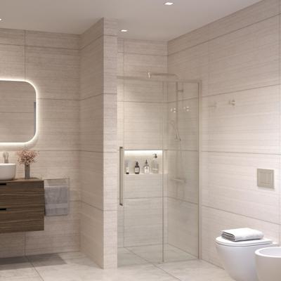 Nisdeur Sanivo Nova Soft Close 110x200 cm RVS Look Helder Nano 8 mm Nisdeur Sanivo Nova Soft Close 110x200 cm RVS Look Helder Nano 8 mm