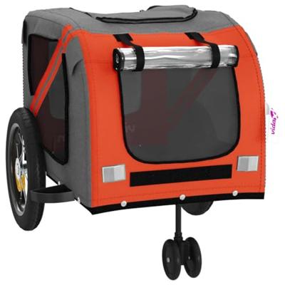 VidaXL Hondenfietstrailer oxford stof en ijzer oranje en zwart - thumbnail