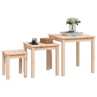 Tafeltjesset 3 st massief grenenhout - thumbnail