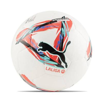 PUMA Orbita LaLiga 1 Hybrid Voetbal Maat 5 Wit Rood Zwart