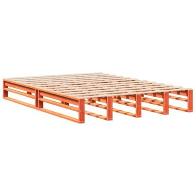 Bedframe zonder matras massief grenenhout wasbruin 140x200 cm