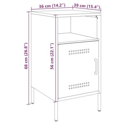Nachtkastjes 2 st 36x39x68 cm staal zwart