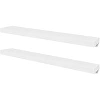 VidaXL Wandplanken mdf zwevend voor boeken/dvd wit 2 st - thumbnail