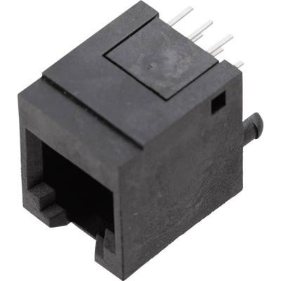 BEL Stewart Connectors 1410-4000-07 Modulaire inbouwbus, verticaal Bus, recht Aantal polen: 6P6C Zwart 1 stuk(s)