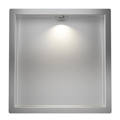 Wiesbaden Demis LED Inbouwnis 30x30x7cm - Roestvrij Staal
