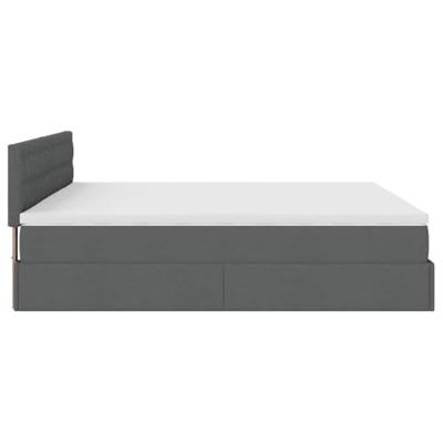 Ottoman bed met matrassen en LED's 200x200cm stof donkergrijs