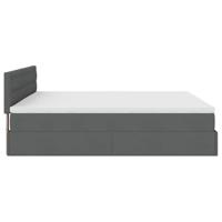 Ottoman bed met matrassen en LED's 200x200cm stof donkergrijs - thumbnail