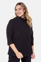 Ulla Popken Sweatshirt, relaxed, opstaande kraag, rechte 3/4 mouwen - Grote Maten - thumbnail