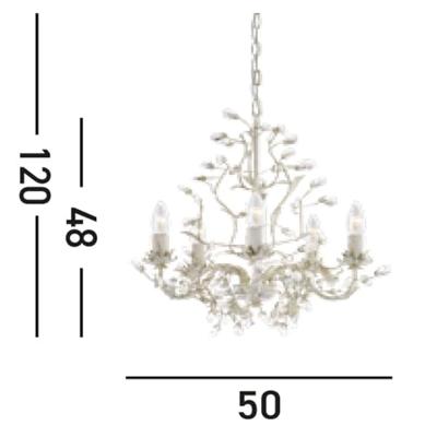 Searchlight Klassieke kroonluchterAlmandite 5-lichts Ø 50cm - 2495-5CR