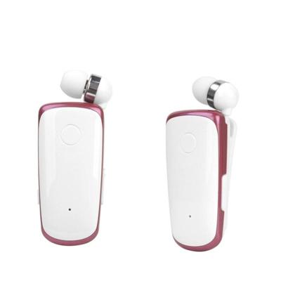 K39 Wireless Bluetooth Headset CSR DSP chip In-Ear Vibrating Alert Wear Clip Hands Free Earphone (Rose Red)