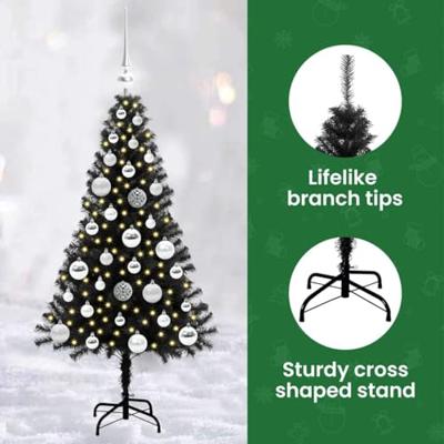 VidaXL Kerstboom met 150 led met standaard zwart 120 cm pvc