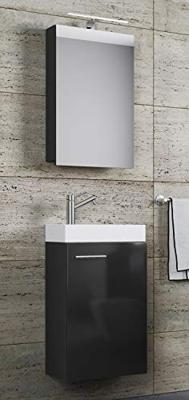 VCM Gastenwastafel Slito (Spiegelkast, Zwart) VCM Gastenwastafel Slito (Spiegelkast, Zwart)