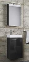 VCM Gastenwastafel Slito (Spiegelkast, Zwart) - thumbnail
