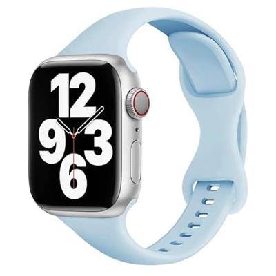 Sportbandje Slim Fit - Lichtblauw - Geschikt voor Apple Watch 38mm / 40mm / 41mm / 42mm Sportbandje Slim Fit - Lichtblauw - Geschikt voor Apple Watch 38mm / 40mm / 41mm / 42mm