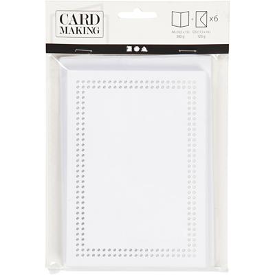 Creativ Company Kaarten om te borduren wit, set van 6