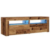 Tv-meubel met LED 120x35x40 cm bewerkt hout oud hout - thumbnail