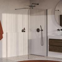 BRAUER Orion inloopdouche helder glas 120x200 incl. glascoating Geborsteld Gunmetal PVD - thumbnail