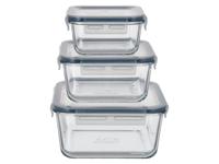 SILVERCREST Set van 3 glazen vershoudbakjes (Vierkant) - thumbnail